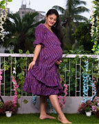 Wisteria Purple Senorita Ikat Nursing Dress