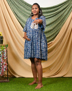 Indigo Warli Short Maternity Dress