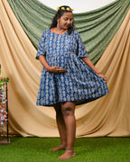 Indigo Warli Short Maternity Dress