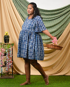 Indigo Warli Short Maternity Dress