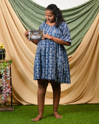 Indigo Warli Short Maternity Dress