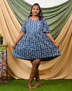 Indigo Warli Short Maternity Dress