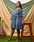 Indigo Warli Short Maternity Dress