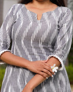 Grey Blast Kali Kurta