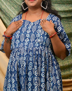 Indigo Warli Short Maternity Dress