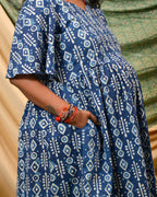 Indigo Warli Short Maternity Dress