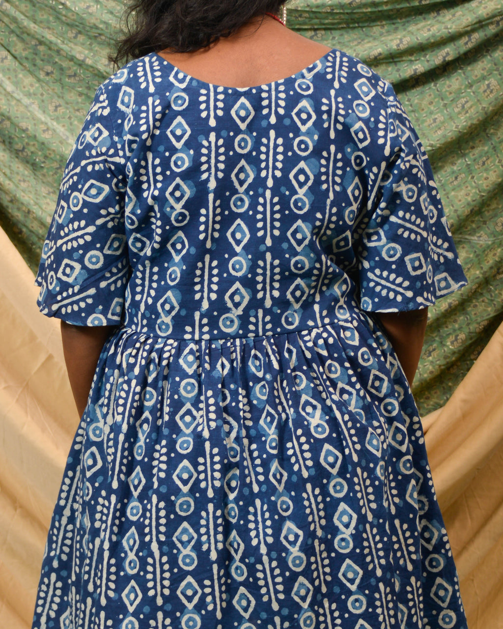 Indigo Warli Short Maternity Dress
