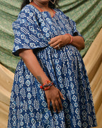 Indigo Warli Short Maternity Dress