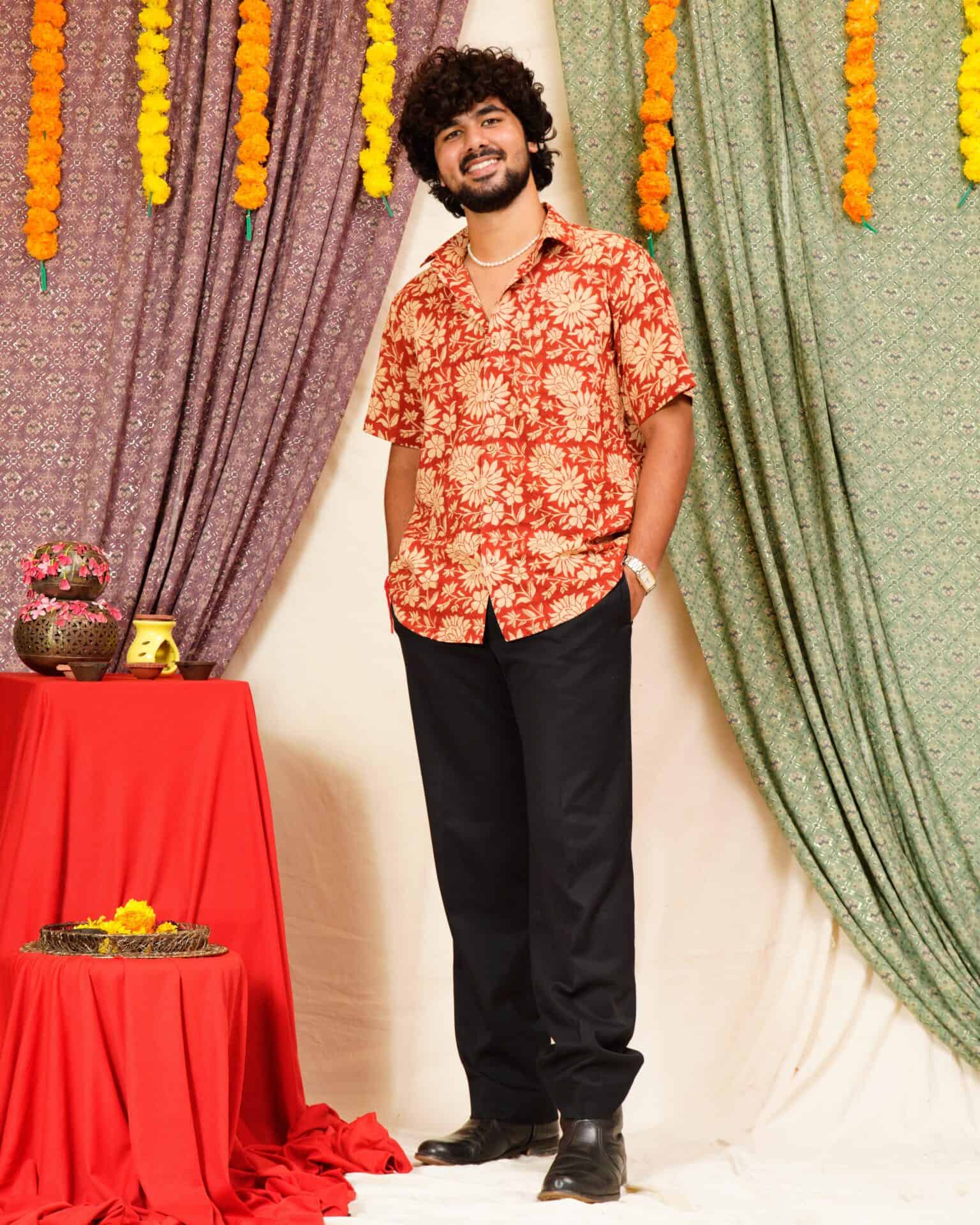Queen Red Floral Shirt