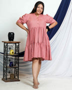 Starry Pink Short Plus Size Dress