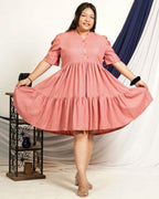 Starry Pink Short Plus Size Dress