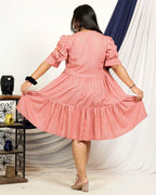 Starry Pink Short Plus Size Dress