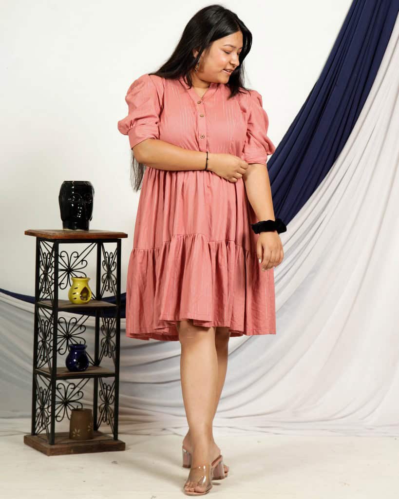 Starry Pink Short Plus Size Dress