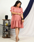 Starry Pink Short Plus Size Dress