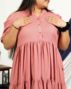 Starry Pink Short Plus Size Dress