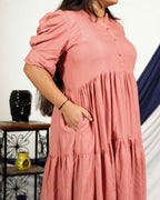 Starry Pink Short Plus Size Dress