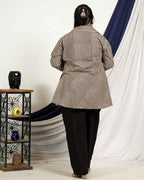 Black Striped Short Plus Size Kurta