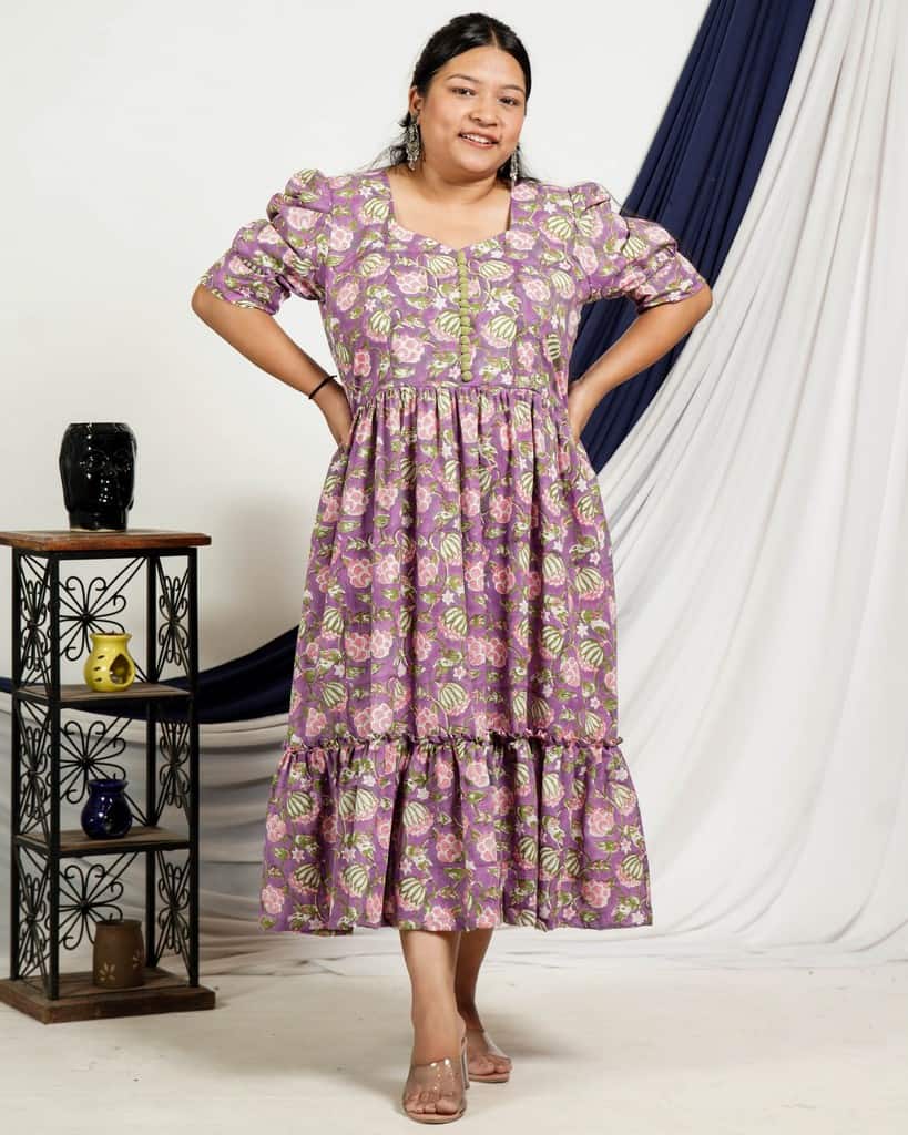 Leafing Lavender Plus Size Dress