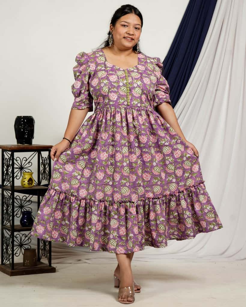 Leafing Lavender Plus Size Dress