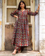 Berry Maroon Maternity Dress Set