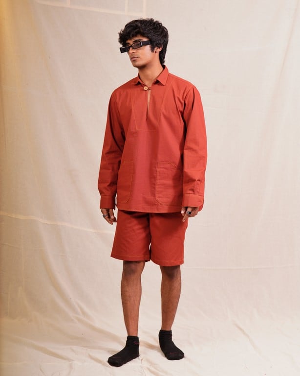 Brick Red Denim Shirt Main image