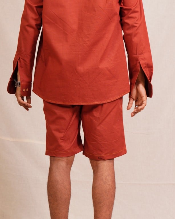 Brick Red Denim Shirt