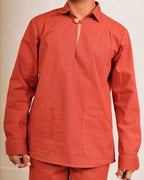 Brick Red Denim Shirt