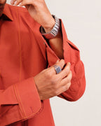 Brick Red Denim Shirt