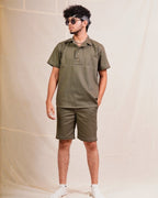 Olive green Denim Shirt