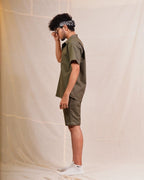 Olive green Denim Shirt