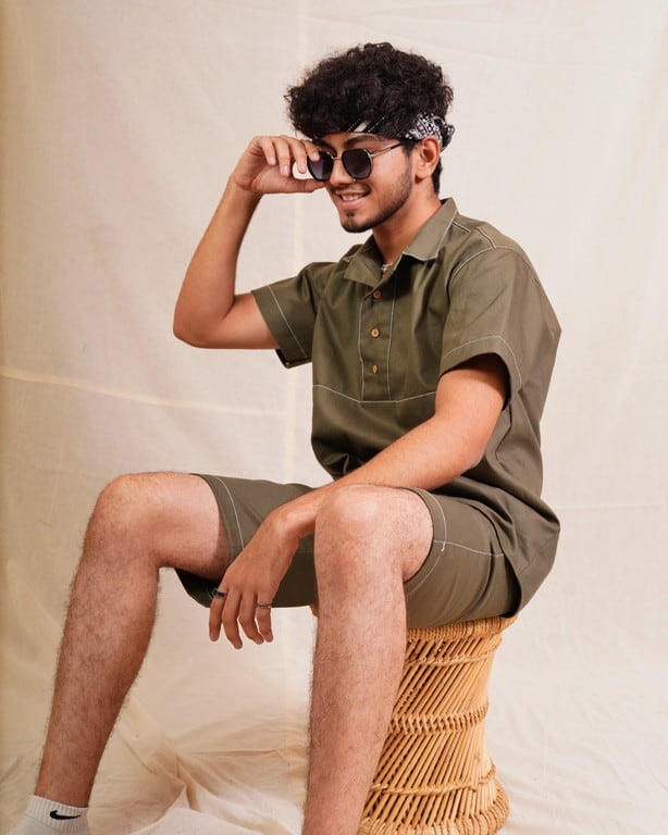 Olive green Denim Shirt Secondary image