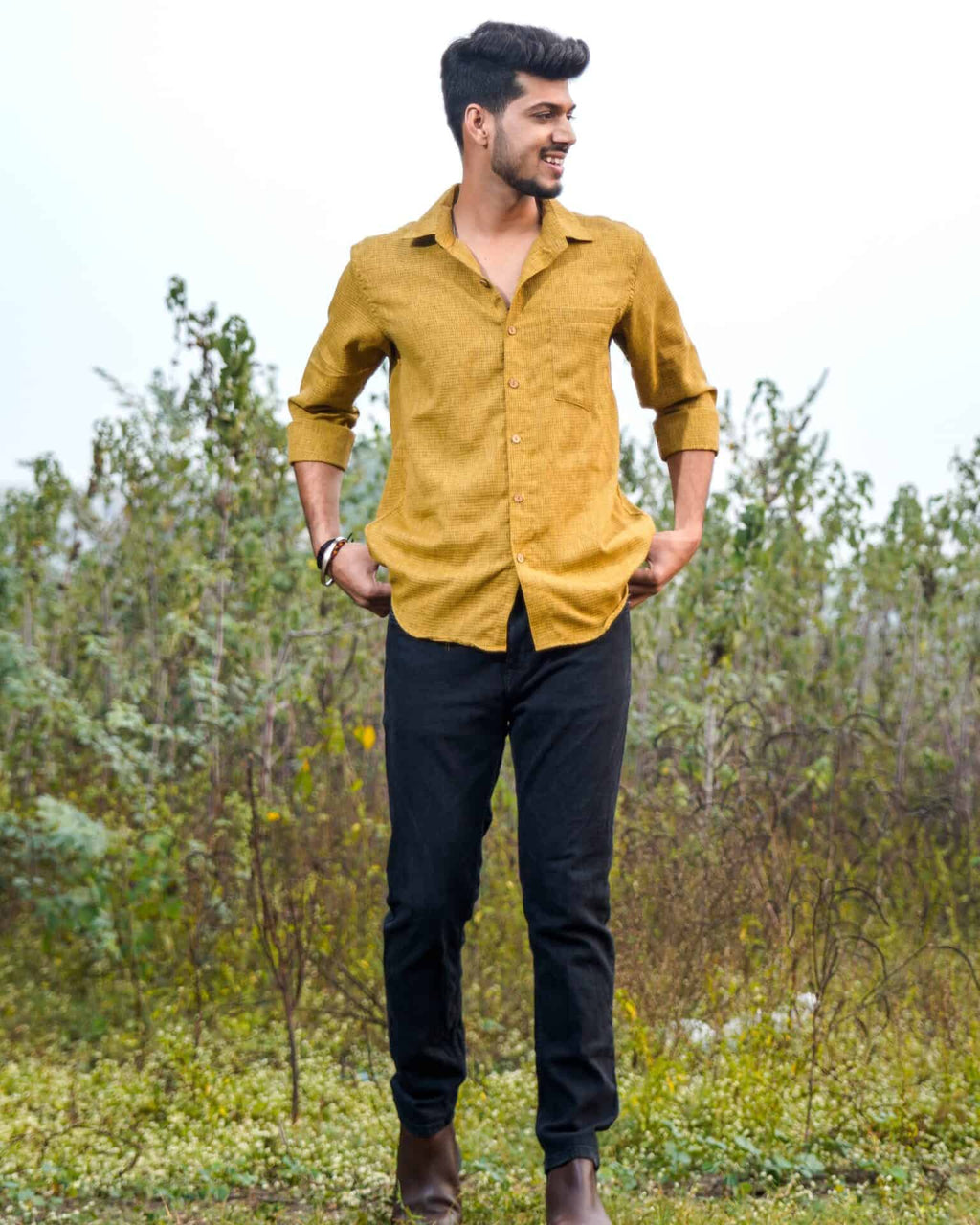 Mustard Checkered Shirt