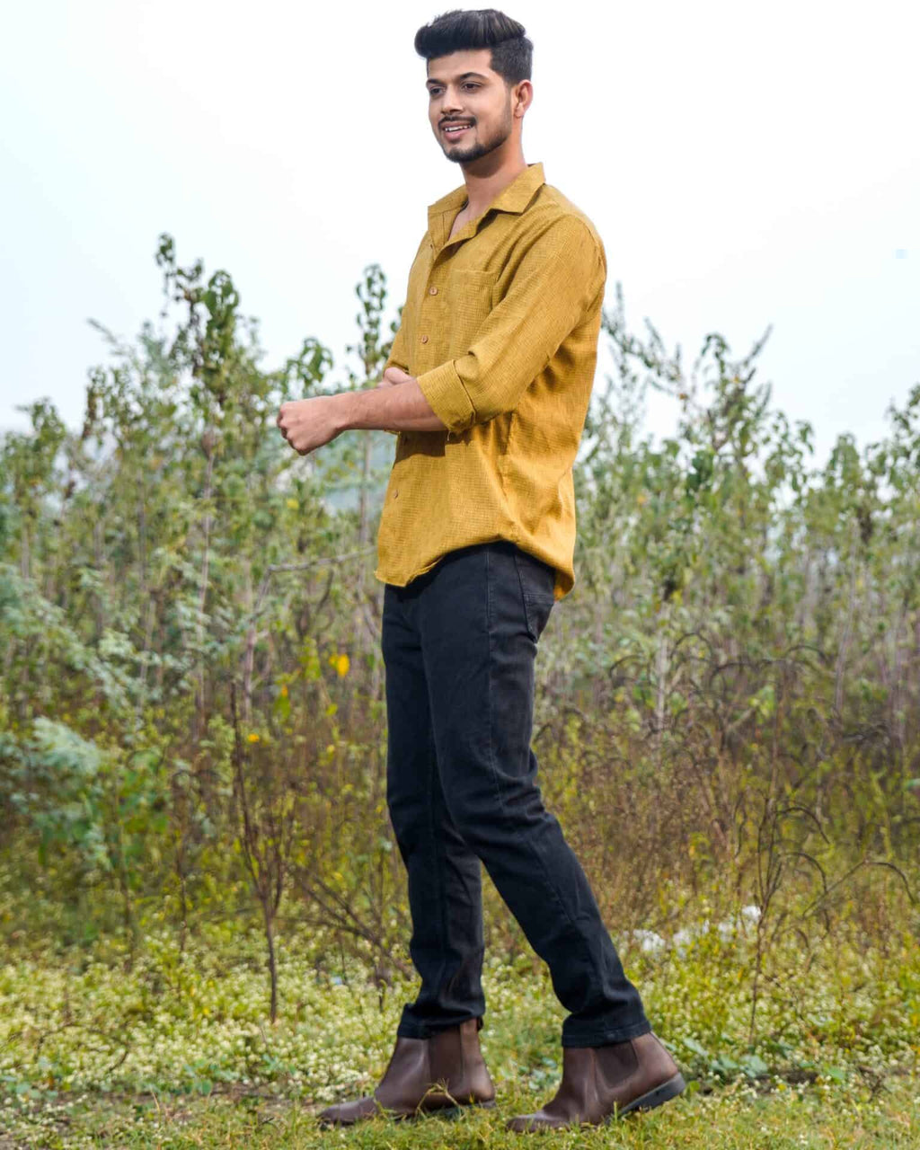 Mustard Checkered Shirt
