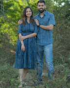 Indigo Striped Couple