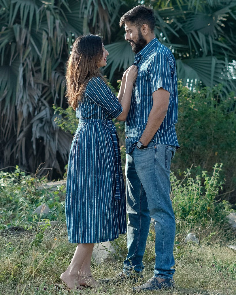 Indigo Striped Couple