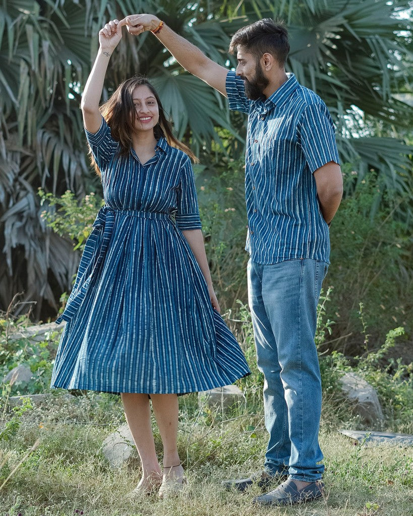 Indigo Striped Couple
