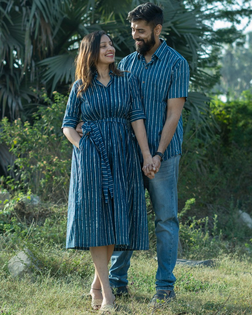 Indigo Striped Couple