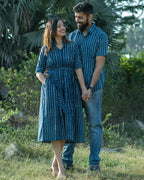 Indigo Striped Couple