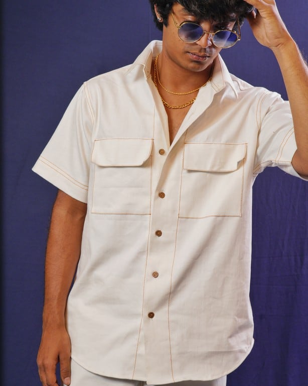 White Denim Shirt Main image