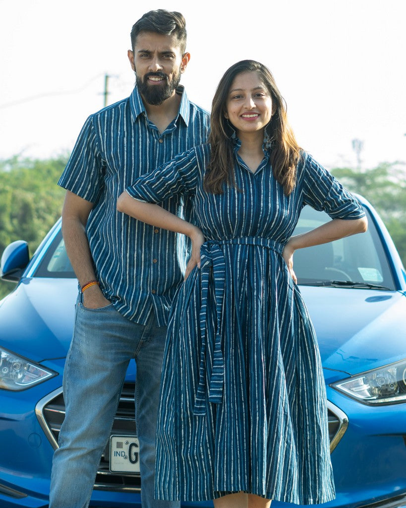 Indigo Striped Couple