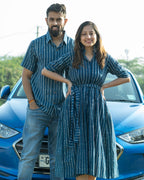 Indigo Striped Couple