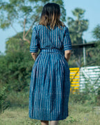 Indigo Striped Dress