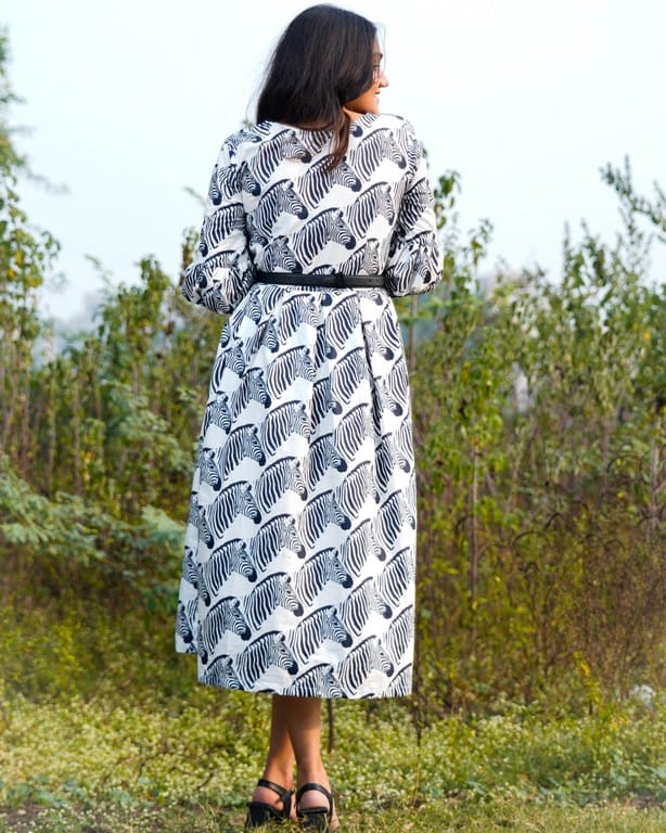 Zebra Print Midi Dress