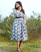 Zebra Print Midi Dress