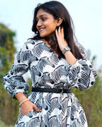 Zebra Print Midi Dress