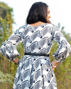 Zebra Print Midi Dress