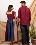 Electric Maroon Couple Set