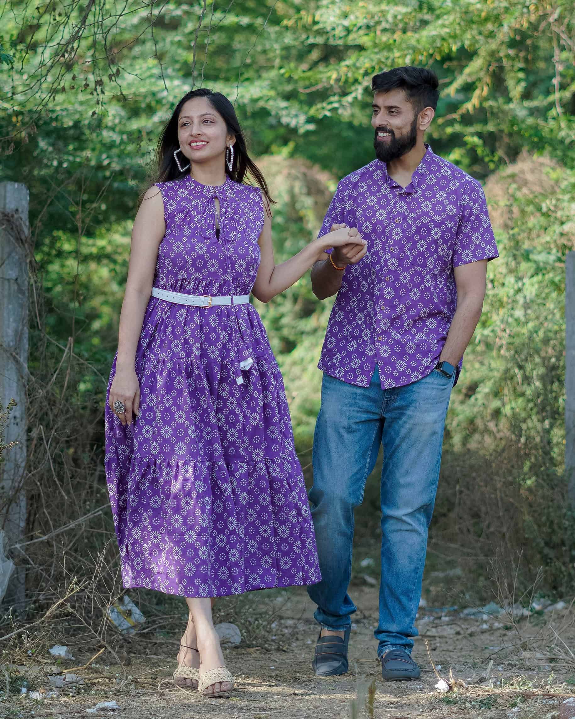 Lavender Dot Tier Couple Set