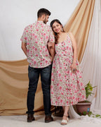 Pink Floral Strappy Couple Set