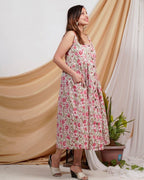 Pink Floral Strappy Dress